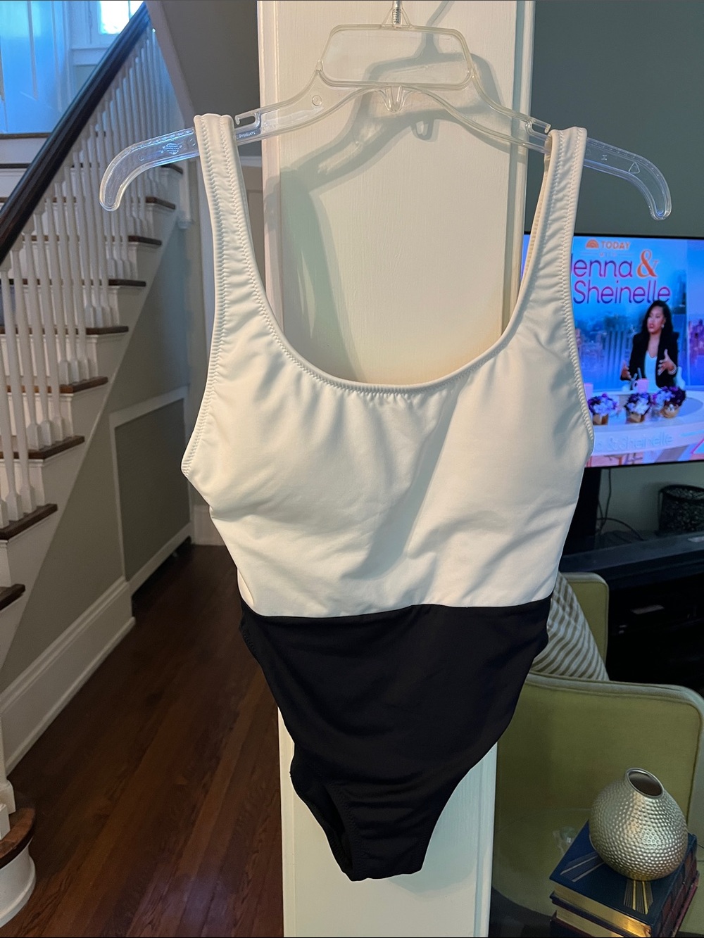 New GAP Two-Tone One-Piece Swimsuit - White and Black
